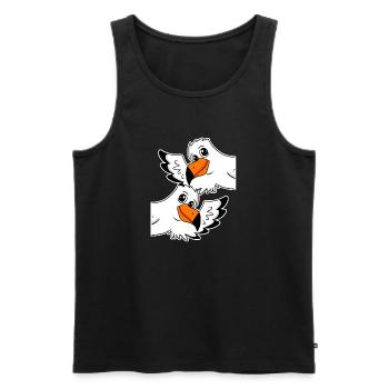 Möwe Möwen - Männer Premium Bio Tank Top - Schwarz - Vorne - Michal (187cm)