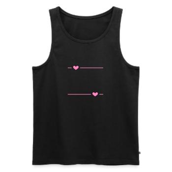 Ornement de stroke de cœur de ligne - Débardeur bio Premium Homme - noir - Devant - Michal (187cm)