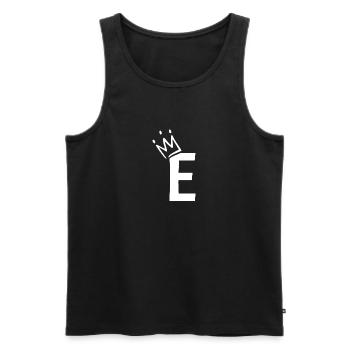 Buchstabe E mit Krone - Männer Premium Bio Tank Top - Schwarz - Vorne - Michal (187cm)