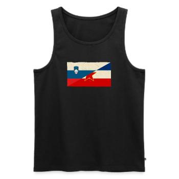 Slovenia and Yugoslavia vintage flag - Men's Premium Organic Tank Top - black - Front - AI Model Male 178 light (178cm)