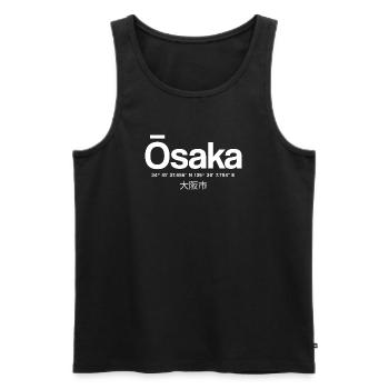 Osaka Coordine le logo de la ville - Débardeur bio Premium Homme - noir - Devant - AI Model Male 178 light (178cm)