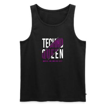 design techno queen - Débardeur bio Premium Homme - noir - Devant - AI Model Male 178 light (178cm)