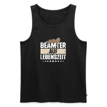Beamter Auf Lebenszeit Faultier - Männer Premium Bio Tank Top - Schwarz - Vorne - AI Model Male 178 light (178cm)