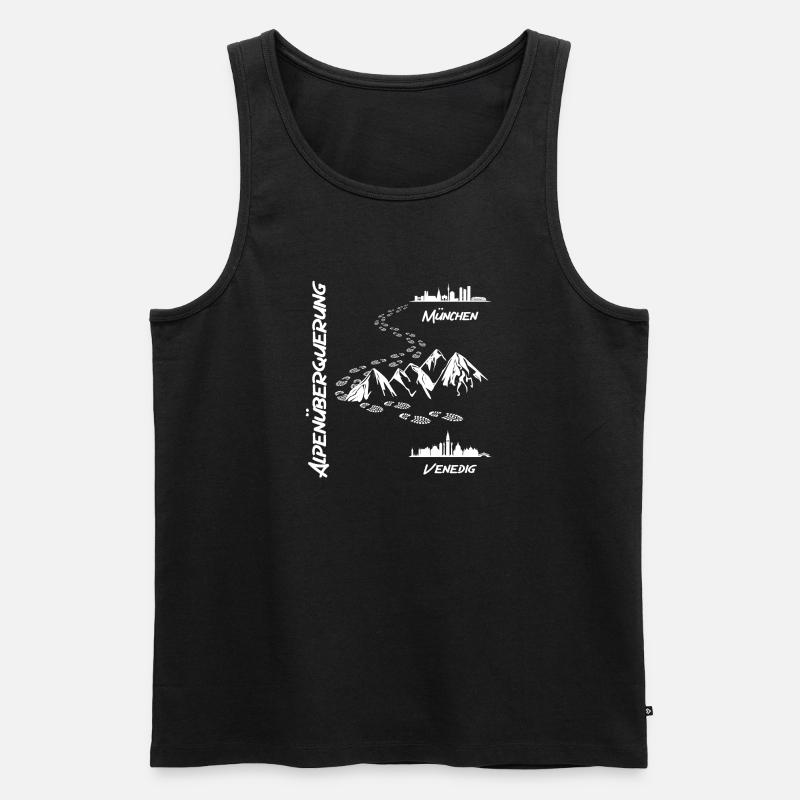 Alpenüberquerung München - Venedig - Männer Premium Bio Tank Top - Schwarz