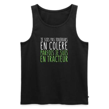 Humour Agriculteur / Humour Agricultrice/ Cadeau - Débardeur bio Premium Homme - noir - Devant - AI Model Male 178 light (178cm)