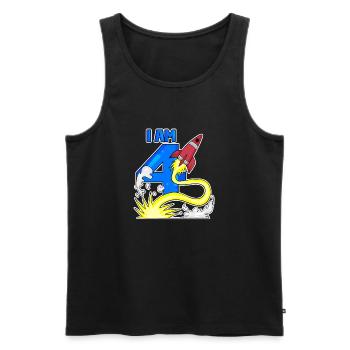 4 birthday boy - 4 years old - I am 4 - Men's Premium Organic Tank Top - black - Front - Michal (187cm)