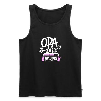 Opa 2022 Loading - Opa werden - Bald Opa - Männer Premium Bio Tank Top - Schwarz - Vorne - Michal (187cm)
