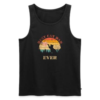 First Cat Dad Ever - Men's Premium Organic Tank Top - black - Front - AI Model Male 178 light (178cm)