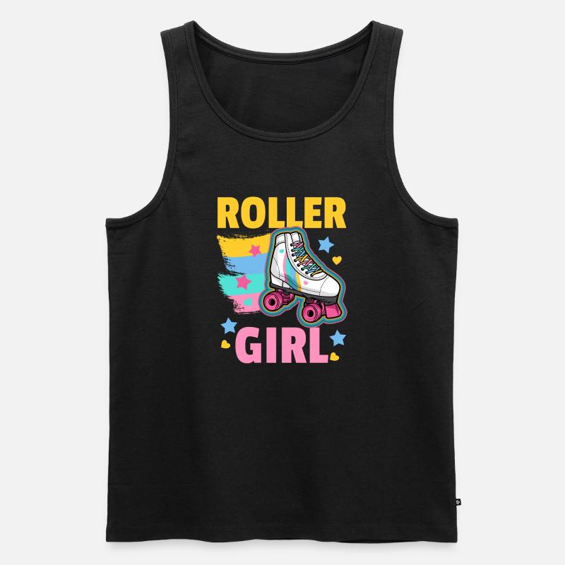 Rollschuhe Roller Girl - Männer Premium Bio Tank Top - Schwarz