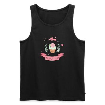 pastel cupcake roses heart awesome darling pink - Men's Premium Organic Tank Top - black - Front - AI Model Male 178 light (178cm)