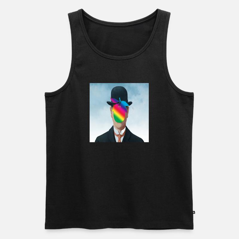 Regenbogen Apfel-Mann - Männer Premium Bio Tank Top - Schwarz