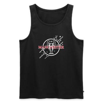 Manchester Weißer | Casual England Geschenk - Männer Premium Bio Tank Top - Schwarz - Vorne - Michal (187cm)