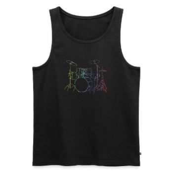 Drumset Sticks Schlagzeuger Schlagzeug Drummer - Männer Premium Bio Tank Top - Schwarz - Vorne - Michal (187cm)