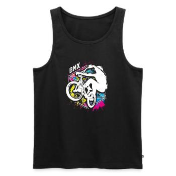 Farbenfrohes Bmx Fahrrad - Buntes Bmx Rad - Männer Premium Bio Tank Top - Schwarz - Vorne - Michal (187cm)