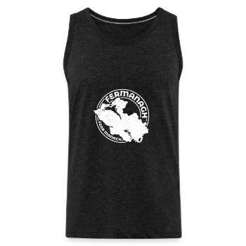 Fermanagh Ireland Map | County Outline Stamp - Men's Premium Organic Tank Top - charcoal grey - Front - Alexander (188cm)