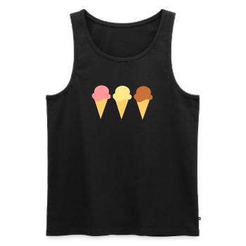 Eis Eiscreme Erdbeereis Vanilleeis Schokoeis - Männer Premium Bio Tank Top - Schwarz - Vorne - AI Model Male 178 light (178cm)