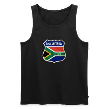 Johannesburg Afrique du Sud Armoiries Drapeaux Design - Débardeur bio Premium Homme - noir - Devant - Michal (187cm)