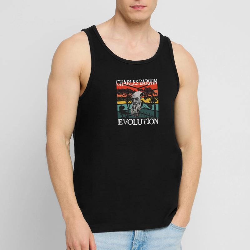 Charles Darwin Evolution textile Geschenkidee Männer Premium Bio Tank Top