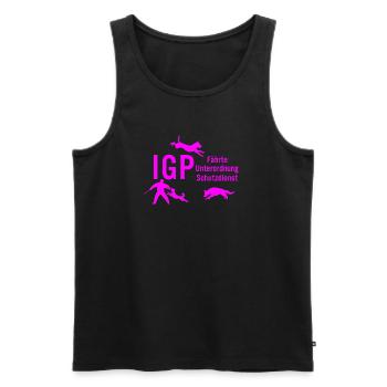 IGP Hundesport - pink - Männer Premium Bio Tank Top - Schwarz - Vorne - AI Model Male 178 light (178cm)