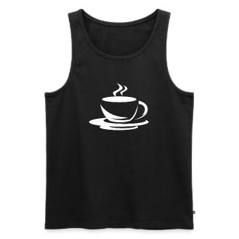 coffee cafe kaffee symbol Illustration tasse - Männer Premium Bio Tank Top - Schwarz - Vorne - Michal (187cm)