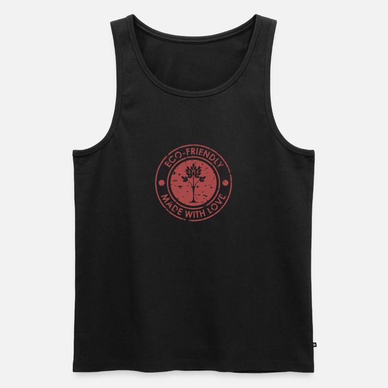 Umweltfreundliches Baum-Emblem-Design - Männer Premium Bio Tank Top - Schwarz