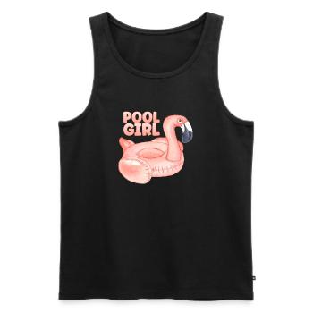 Pool Girl Flamingo Schwimmring Sommer Party - Männer Premium Bio Tank Top - Schwarz - Vorne - AI Model Male 178 light (178cm)