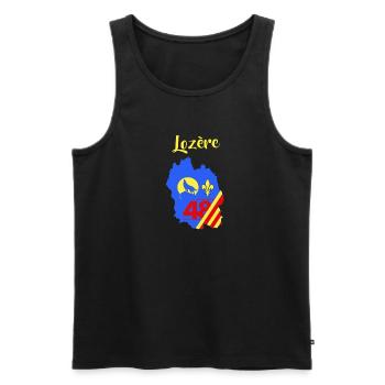 Lozère - Männer Premium Bio Tank Top - Schwarz - Vorne - AI Model Male 178 light (178cm)