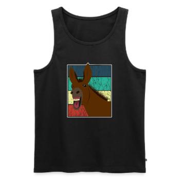 Maultier Muli Esel Pferd Vintage Geschenk - Männer Premium Bio Tank Top - Schwarz - Vorne - AI Model Male 178 light (178cm)