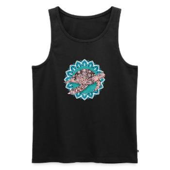 fascinating mandala with sea turtle - Men's Premium Organic Tank Top - black - Front - AI Model Male 178 light (178cm)