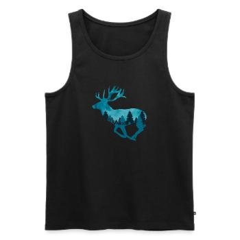 Climate Change Environmental Protection Deer Stag - Men's Premium Organic Tank Top - black - Front - Michal (187cm)
