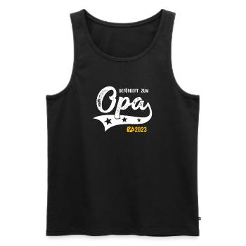 Befördert zum Opa 2023 Babyfüße Großvater - Männer Premium Bio Tank Top - Schwarz - Vorne - Michal (187cm)