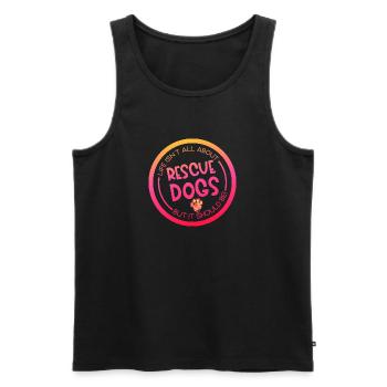 Rescue Dog Search Dog Service Dog Paw - Débardeur bio Premium Homme - noir - Devant - AI Model Male 178 light (178cm)