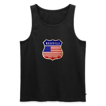 Nashville États-Unis Armoiries Drapeaux - Débardeur bio Premium Homme - noir - Devant - Michal (187cm)