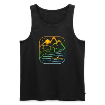 Kajak Outdoor Sport Rudern Paddeln Kanu Design - Männer Premium Bio Tank Top - Schwarz - Vorne - AI Model Male 178 light (178cm)