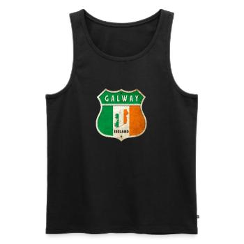 Galway Irland Wappen Flaggen Design - Männer Premium Bio Tank Top - Schwarz - Vorne - Michal (187cm)