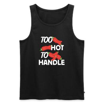 Too Hot to Handle feurige Design Idee - Männer Premium Bio Tank Top - Schwarz - Vorne - AI Model Male 178 light (178cm)