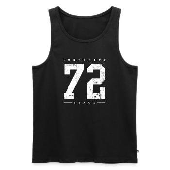 Typographie légendaire 728 Vintage - Débardeur bio Premium Homme - noir - Devant - Michal (187cm)