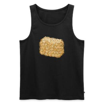 a bale of straw in shimmering golden colours - Men's Premium Organic Tank Top - black - Front - Michal (187cm)