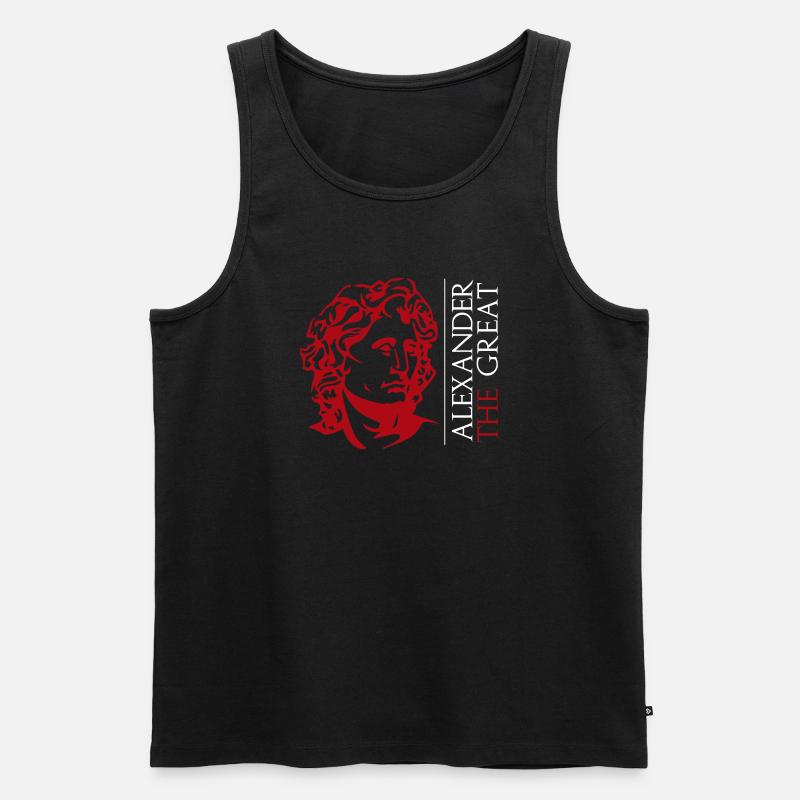 Alexander der Große Rote Büste - Männer Premium Bio Tank Top - Schwarz