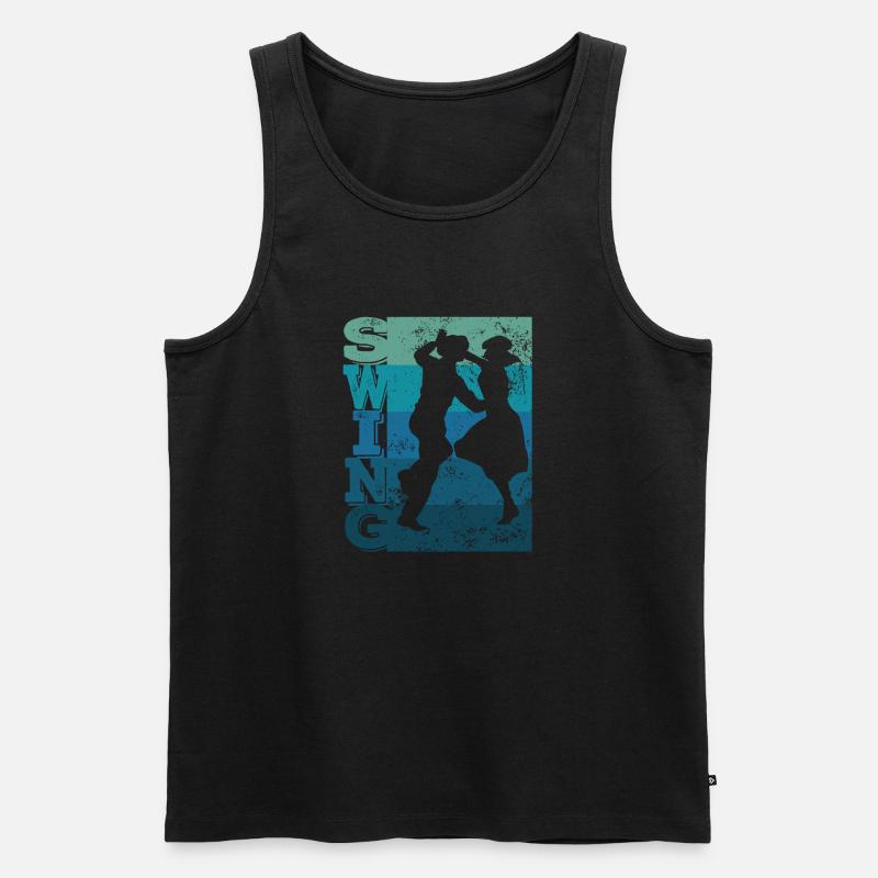Boogie Woogie Swing Tanzen Retro Farben Vintage - Männer Premium Bio Tank Top - Schwarz