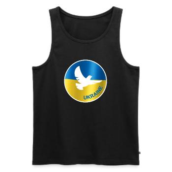 Drapeau de la colombe de la paix de l’Ukraine - Débardeur bio Premium Homme - noir - Devant - Michal (187cm)