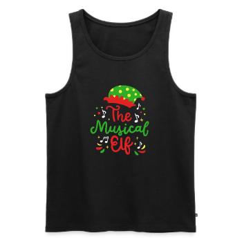 Musikalischer Elf Wichtel Weihnachten - Männer Premium Bio Tank Top - Schwarz - Vorne - Michal (187cm)