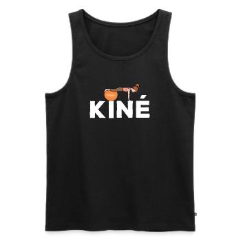 Kiné Cadeau pour Masseur Kinésithérapeute - Débardeur bio Premium Homme - noir - Devant - AI Model Male 178 light (178cm)