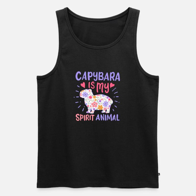Capybara Krafttier - Männer Premium Bio Tank Top - Schwarz