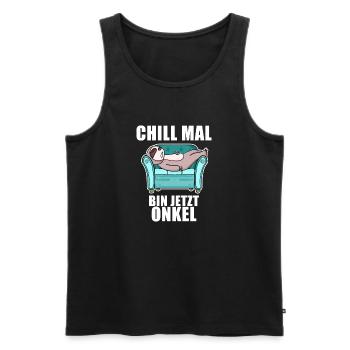 Neffe Onkel Geschenk - Männer Premium Bio Tank Top - Schwarz - Vorne - Michal (187cm)