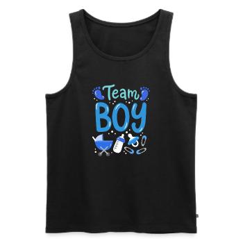 Team Boy Geschlecht offenbaren - Männer Premium Bio Tank Top - Schwarz - Vorne - Michal (187cm)