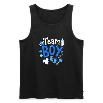 Team Boy Geschlecht offenbaren - Männer Premium Bio Tank Top - Schwarz - Vorne - Michal (187cm)