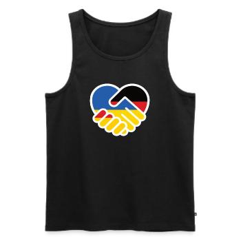 Solidaritätsherz DeutschlandUkraine - Männer Premium Bio Tank Top - Schwarz - Vorne - Michal (187cm)