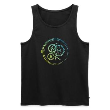 Meisterwerk Uhren Uhr Mechanik Farben icon Logo - Männer Premium Bio Tank Top - Schwarz - Vorne - Michal (187cm)