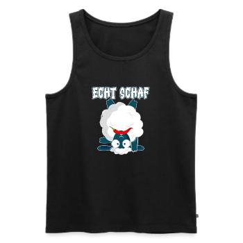 Echt Schaf Peperoni lustig Schäfer Bauernhof - Männer Premium Bio Tank Top - Schwarz - Vorne - AI Model Male 178 light (178cm)